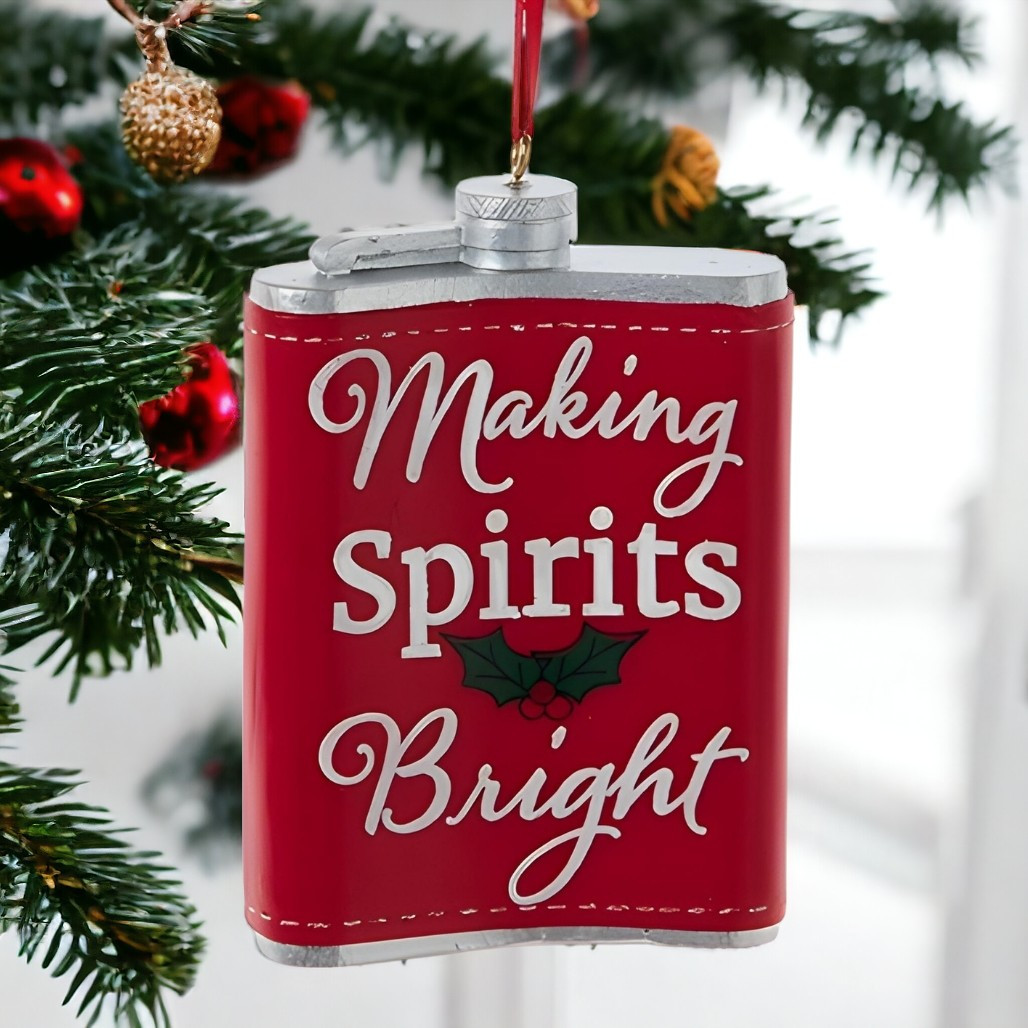 Making Spirits Bright Flask Ornament