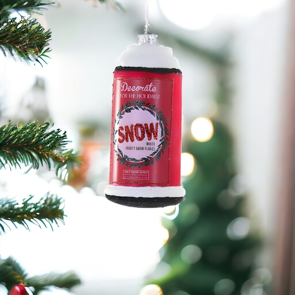 Retro Spray Snow Can Ornament