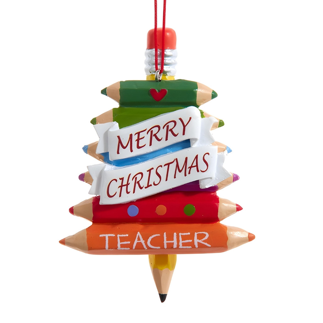 Teacher Colored Pencil Tree Ornament