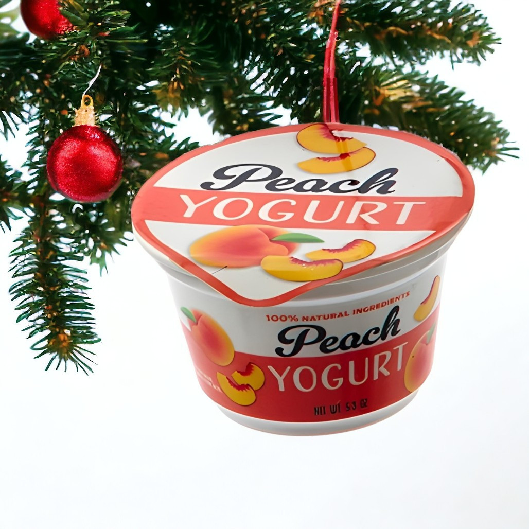 Peach Yogurt Cup Ornament