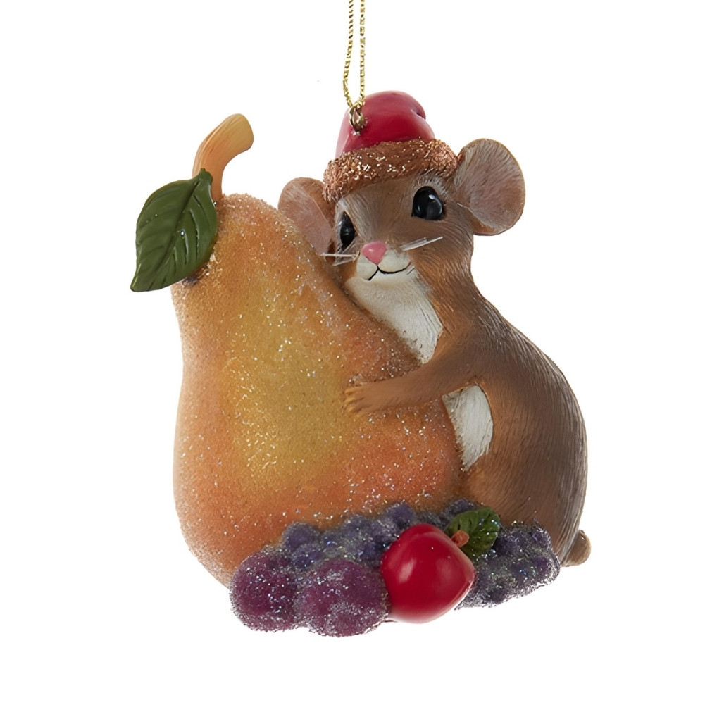 Sugar Frost Mouse With Pear Ornament