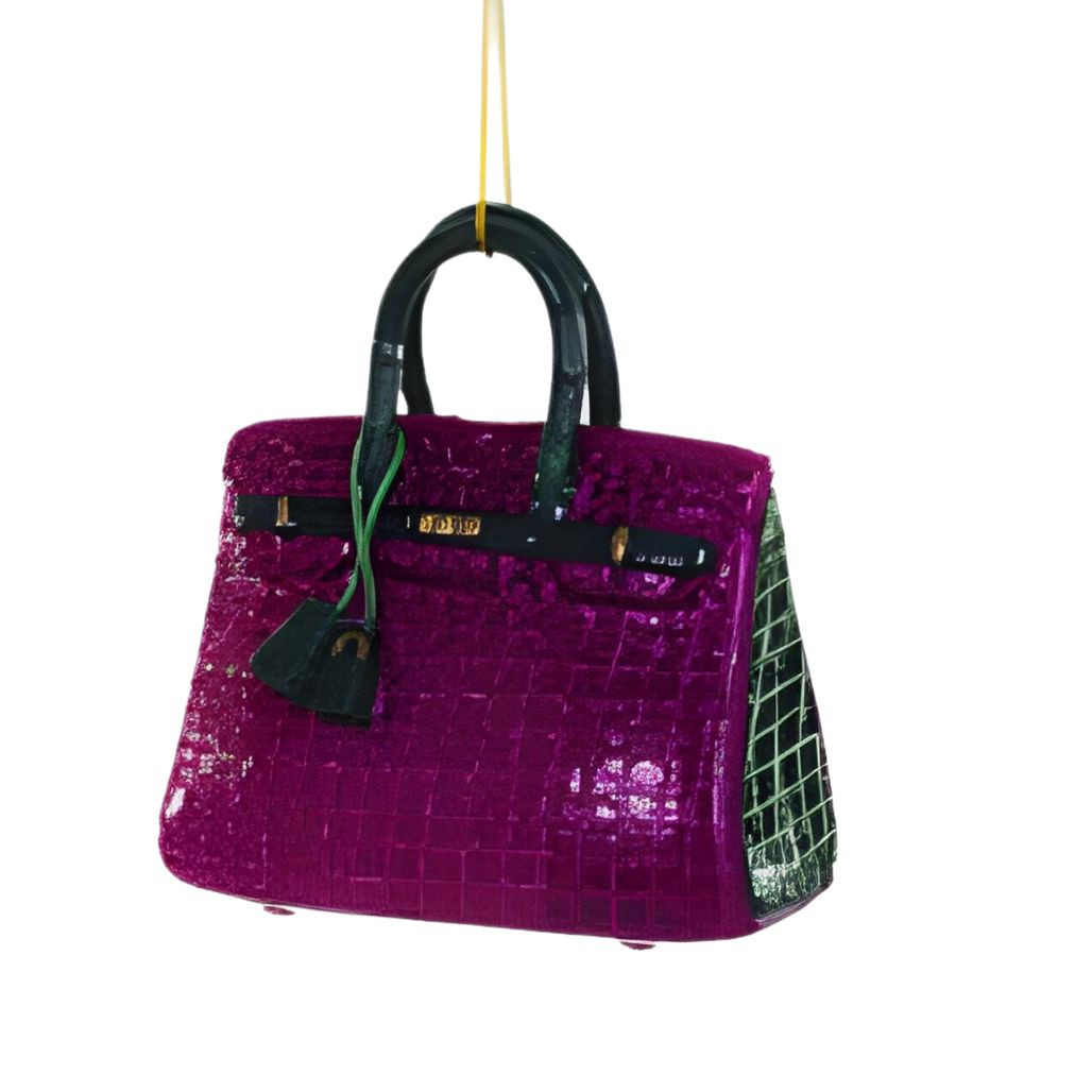 Chic Purple Haute Handbag Ornament