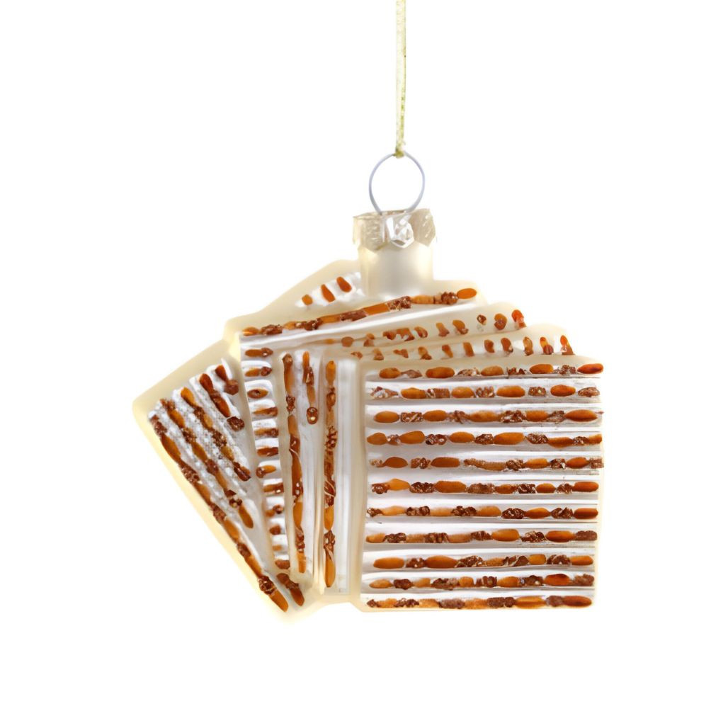 Festive Matzah Glass Ornament