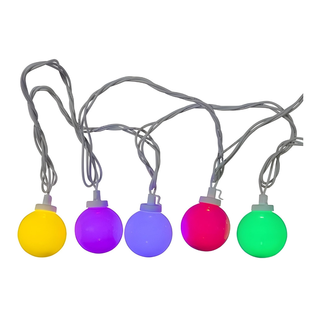 Multicolor Opaque G50 LED Light Set White Wire