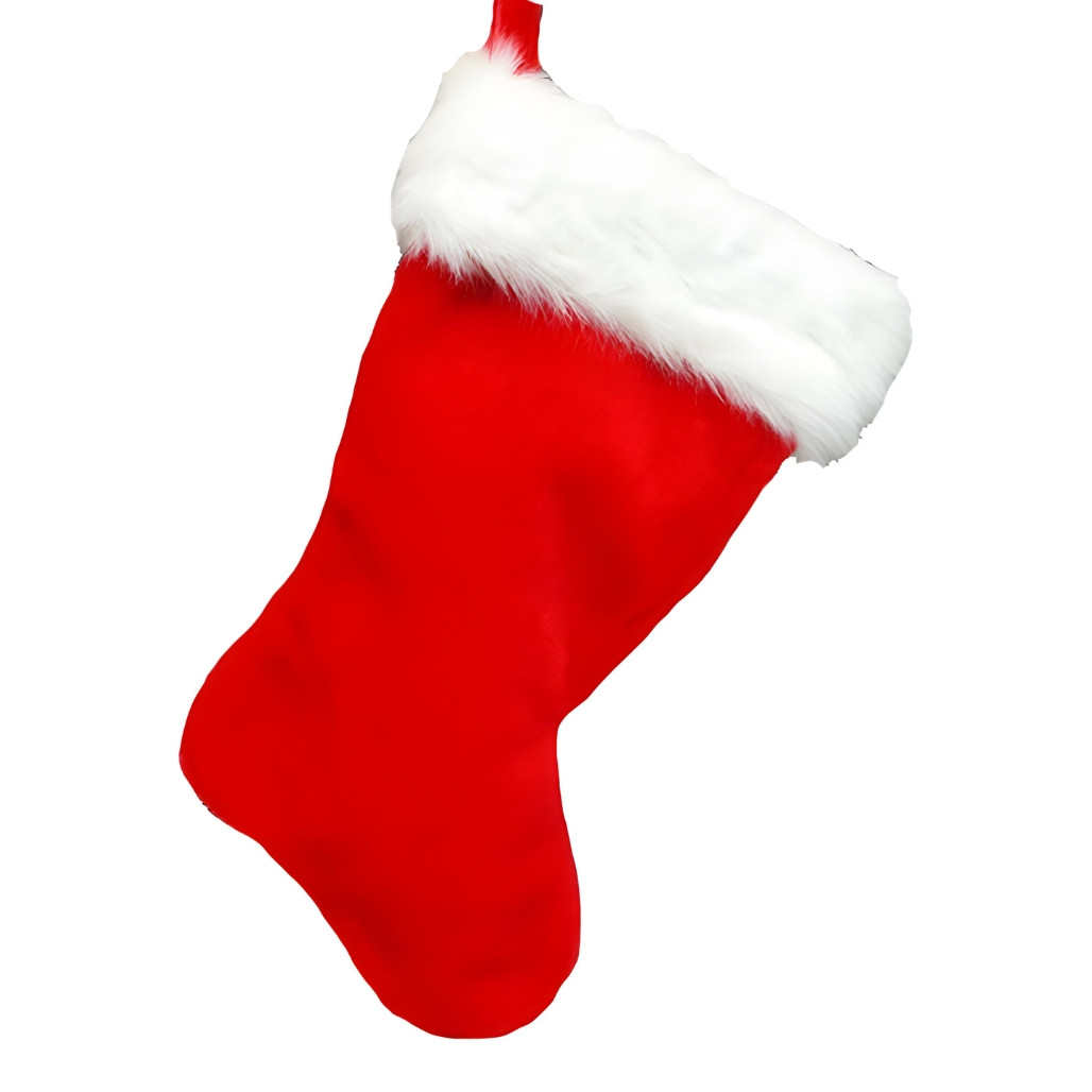 20" Classic Red And Faux Fur Stocking