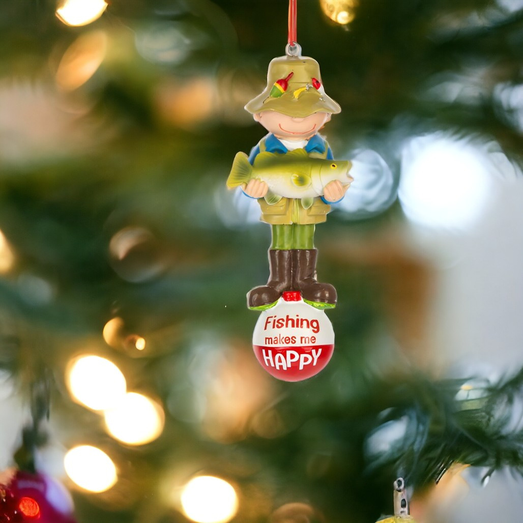 Happy Fisherman Ornament