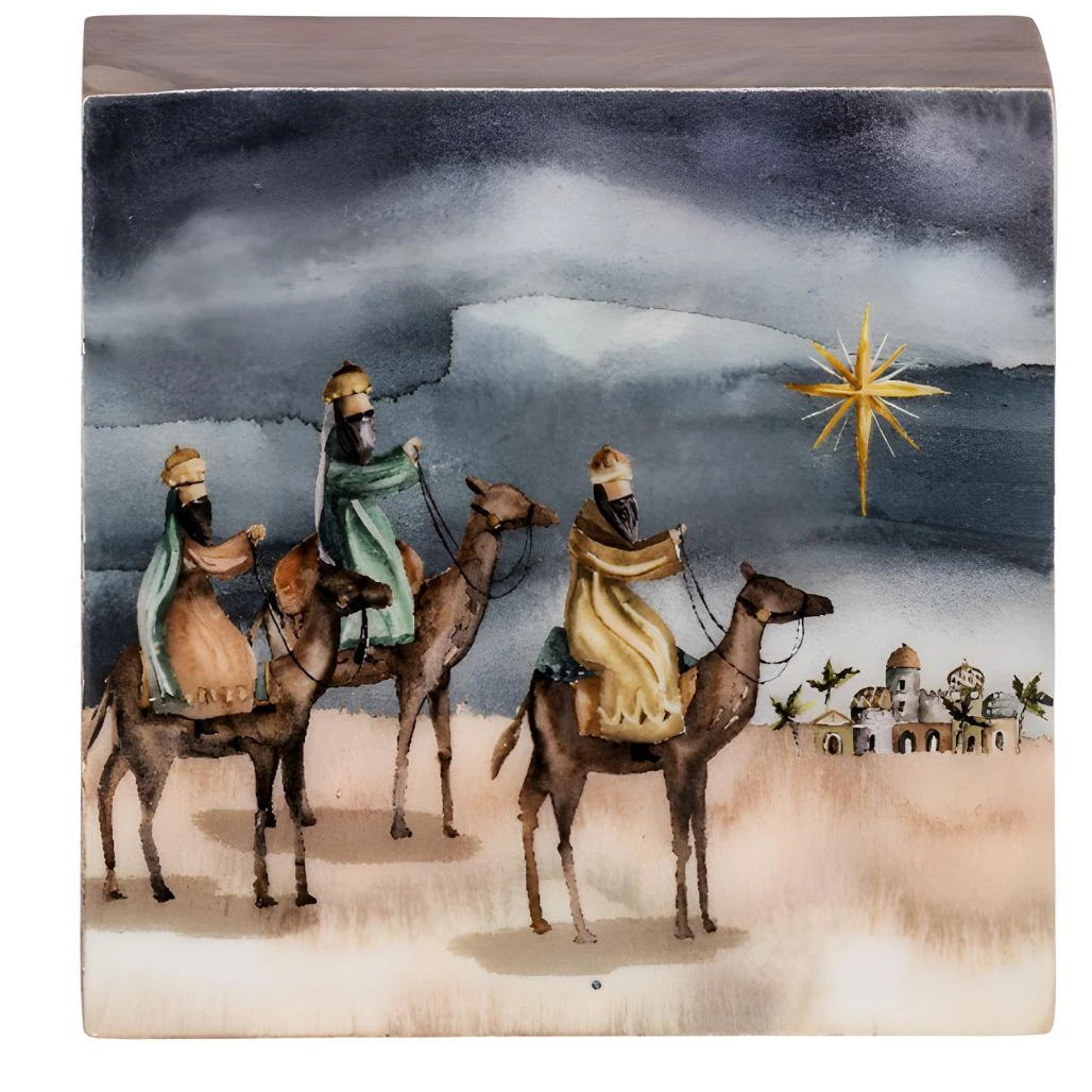 Three Wise Men Journey Decorative Block