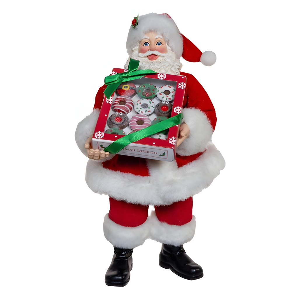 Fabriche Santa With Box Of Donuts Figurine