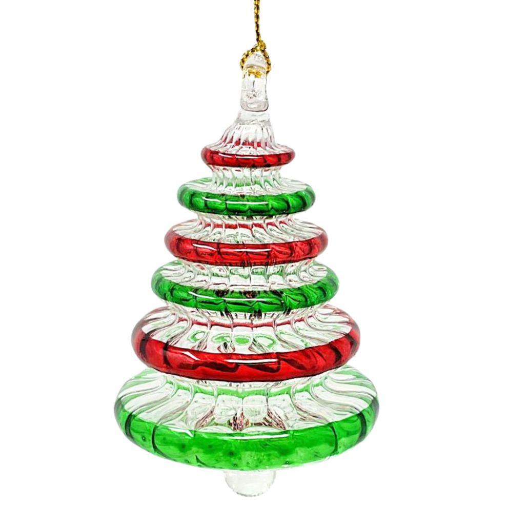 Red and Green Striped Tree Ornament