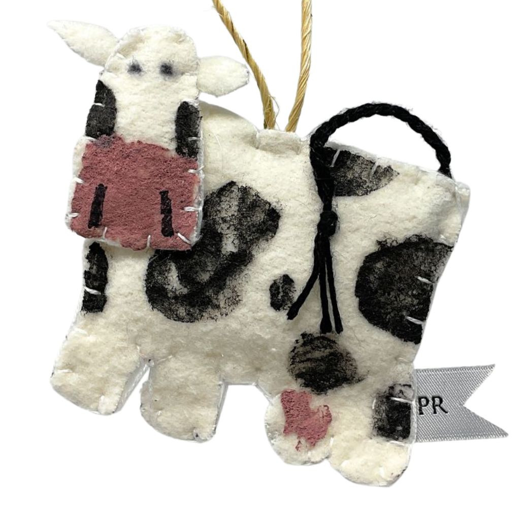 Priscilla Racki Cow Ornament
