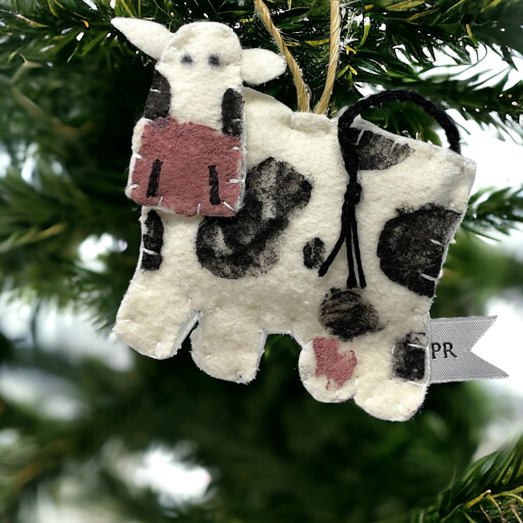Priscilla Racki Cow Ornament