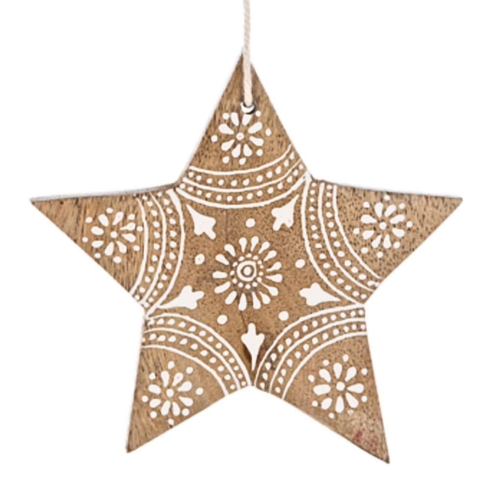 Hand-Painted Wooden Star Ornament