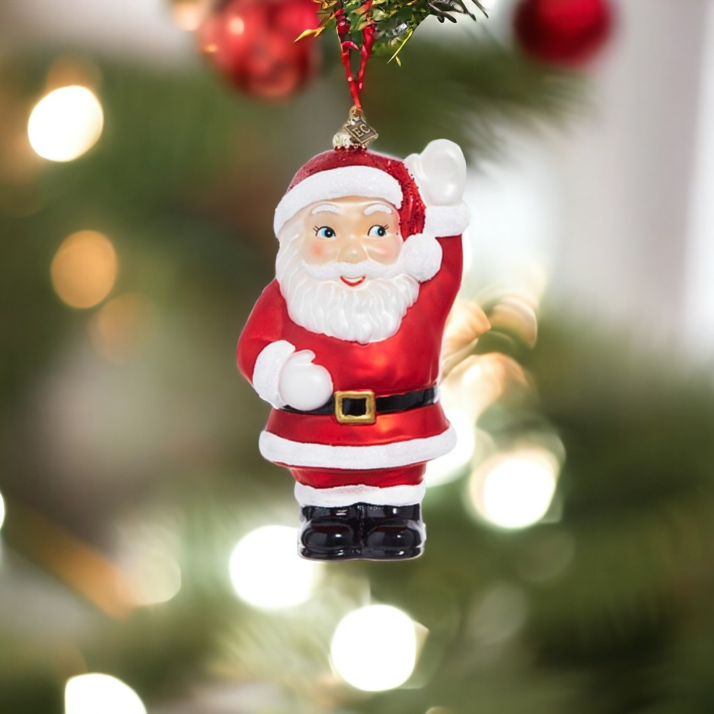 Waving Santa Ornament