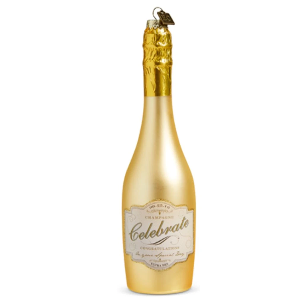 Congratulations Gold Champagne Bottle Ornament