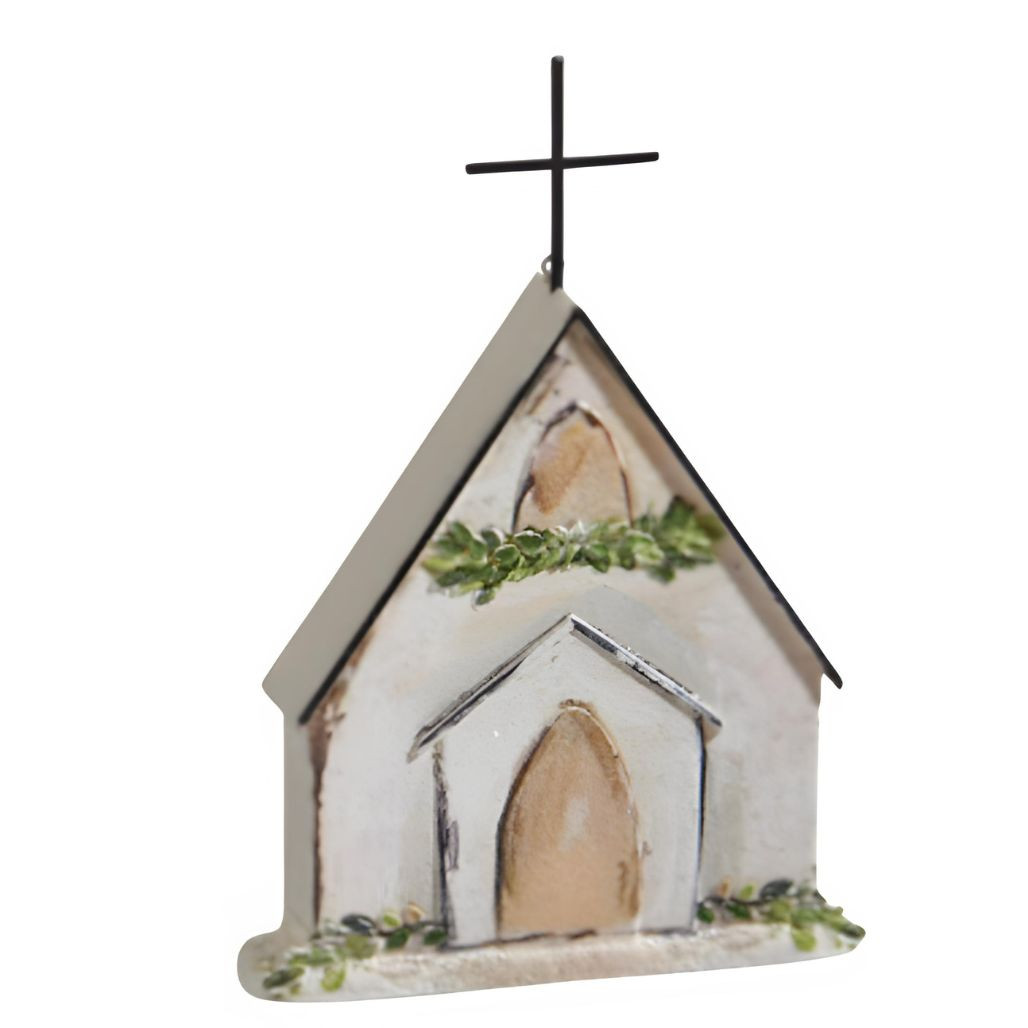 Church w/ Garland Ornament