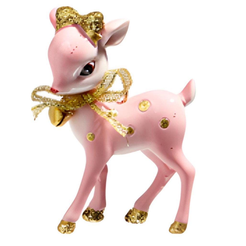 Vintage Pink Deer - Head Down Ornament