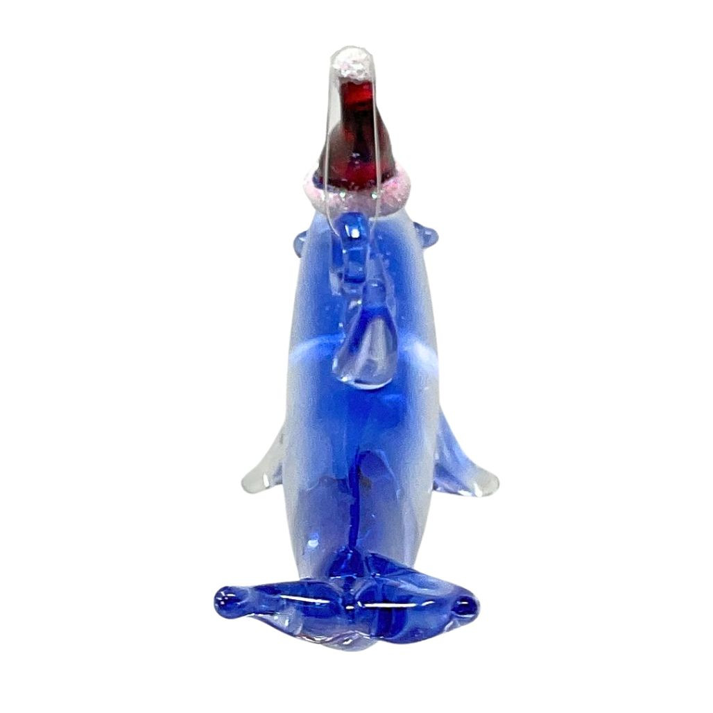 Santa Hat Dolphin with Tail Down Ornament