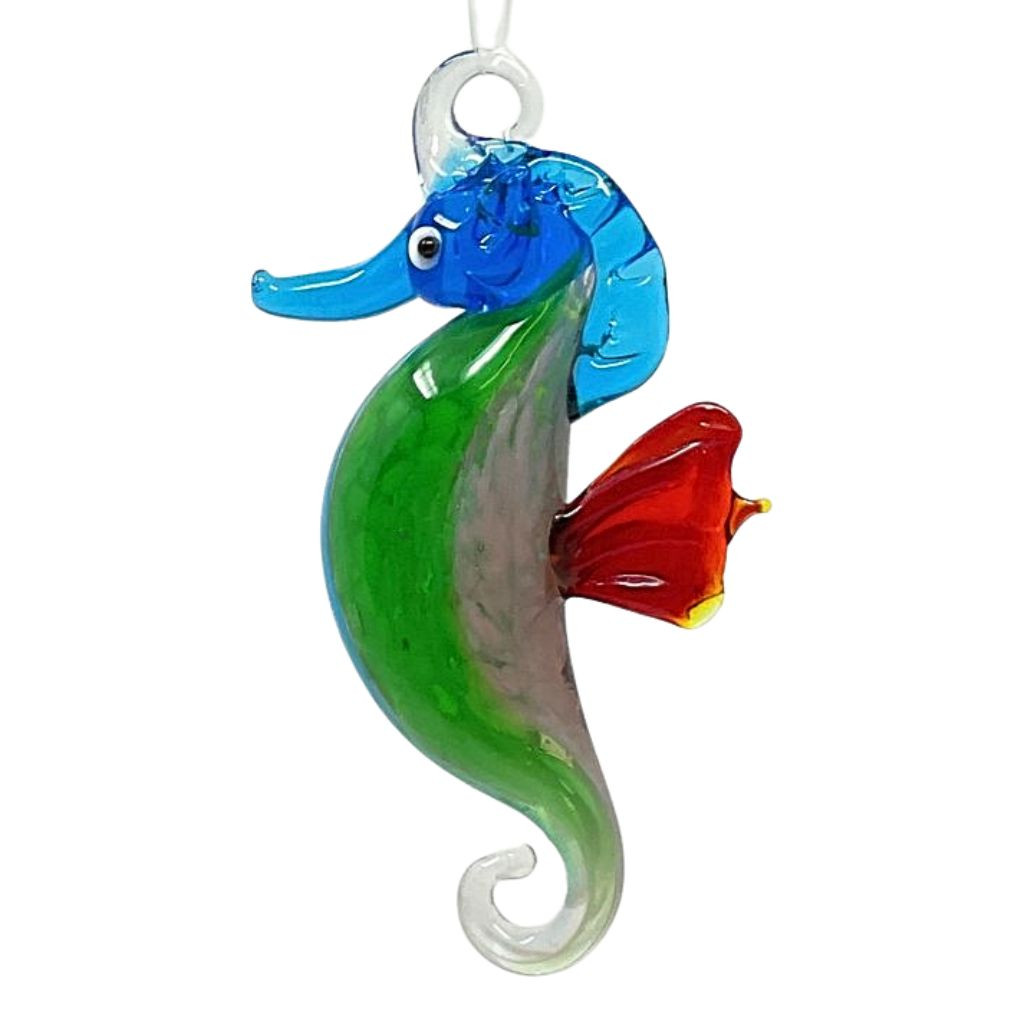 Red Fin Seahorse Ornament