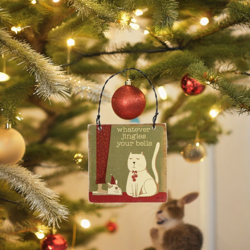 Sassy Cats Set of 5 Christmas Ornaments