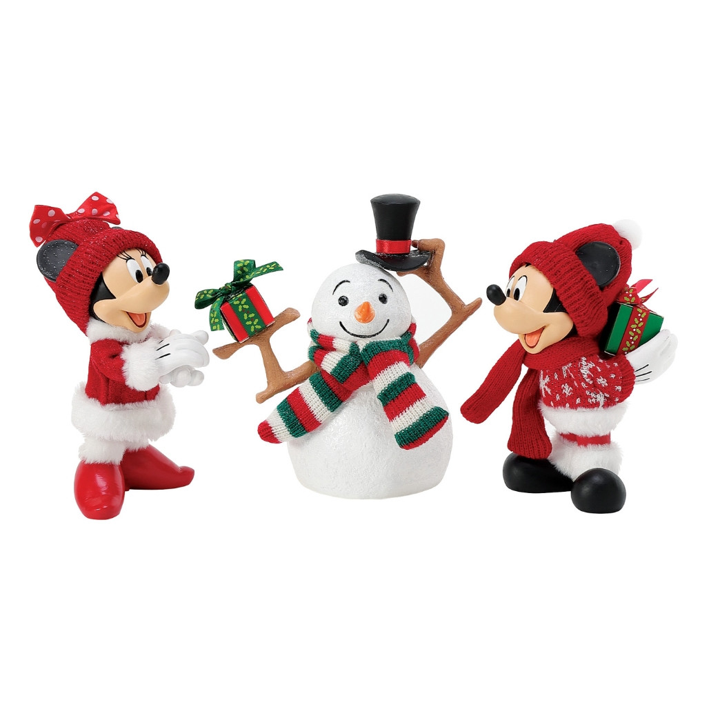 Possible Dreams - Mickey And Minnie Building Snowman Figurine