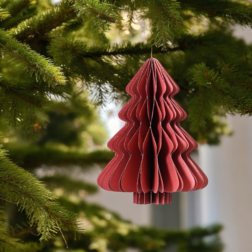 Small Red Paper Tree Ornament