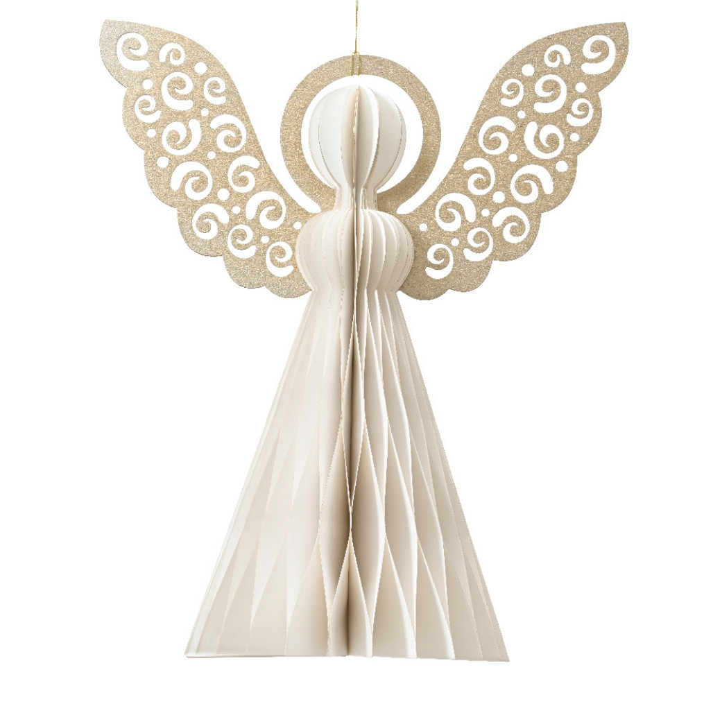 Large White Paper Angel Ornament