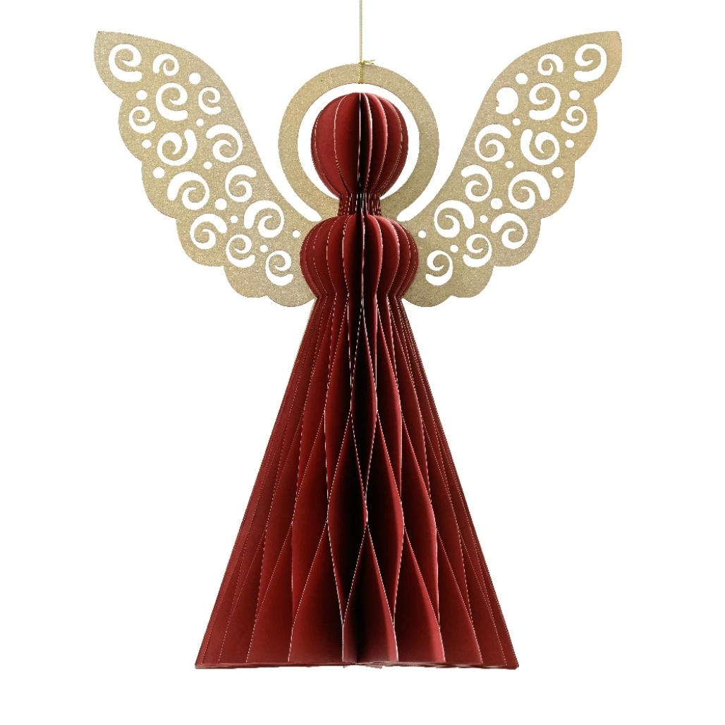 Large Red Paper Angel Ornament