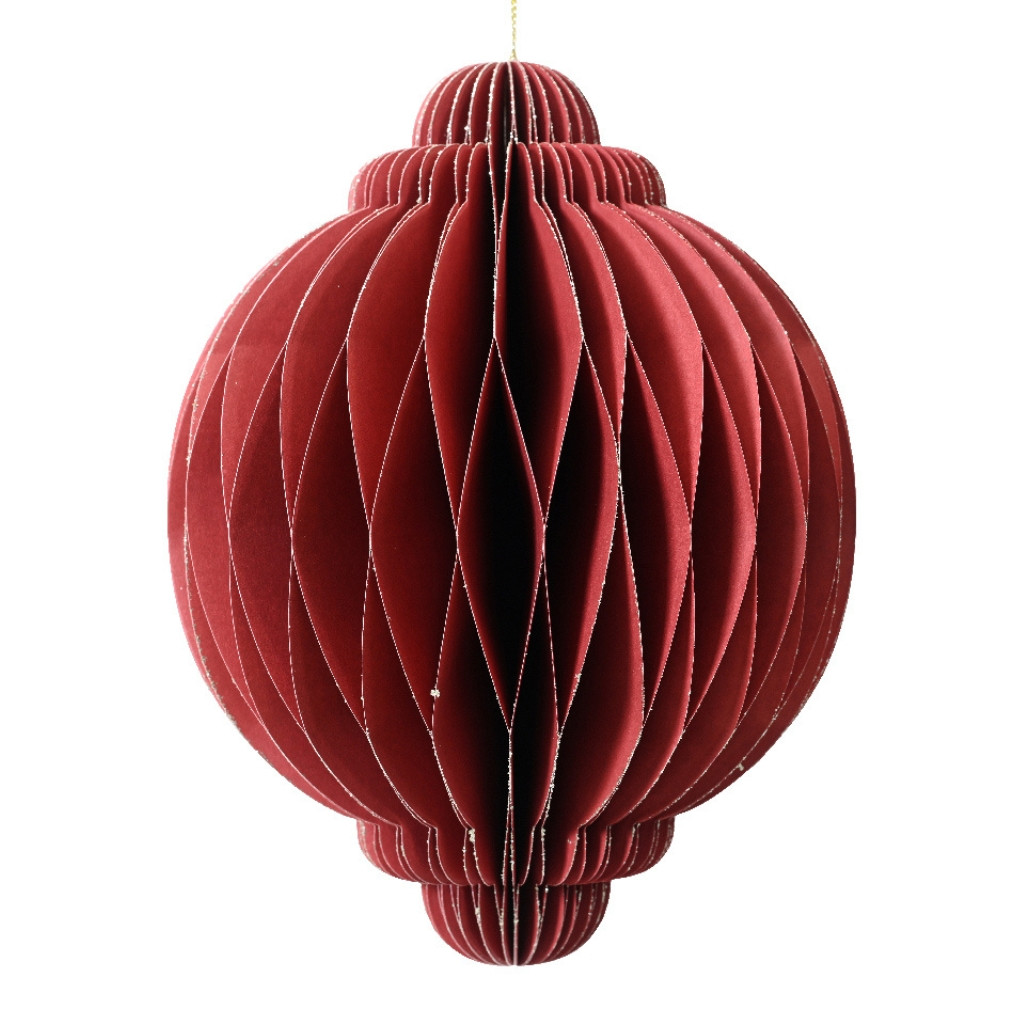 Large Red Paper Onion Ornament