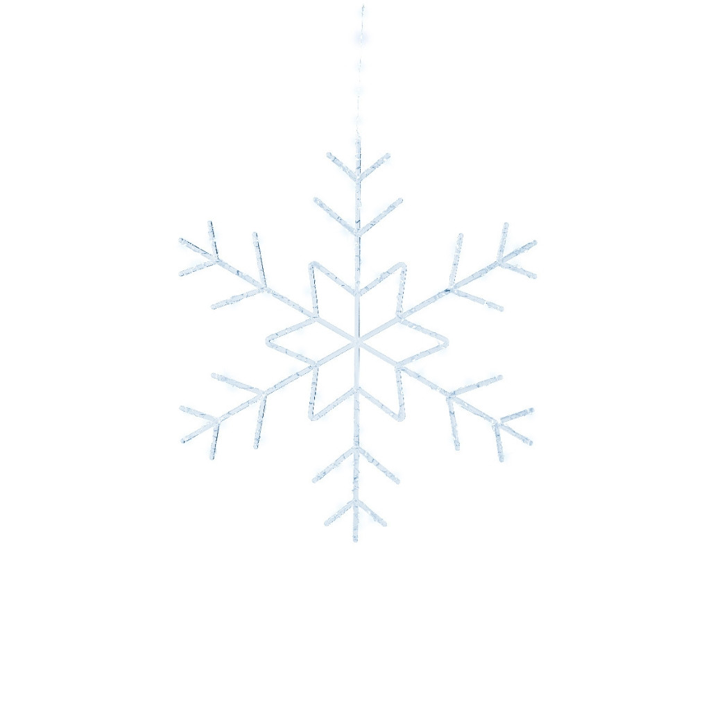 125 LED Cool White Snowflake, 23.6in Diameter, Indoor/Outdoor, Battery Operated