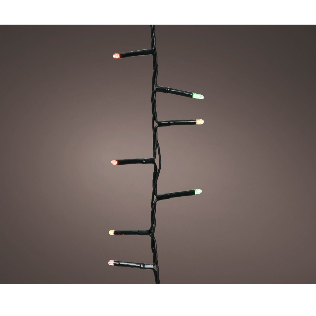Lumineo 500 LED Classic Multi Color Compact Twinkle Lights, Green Wire, 36 ft