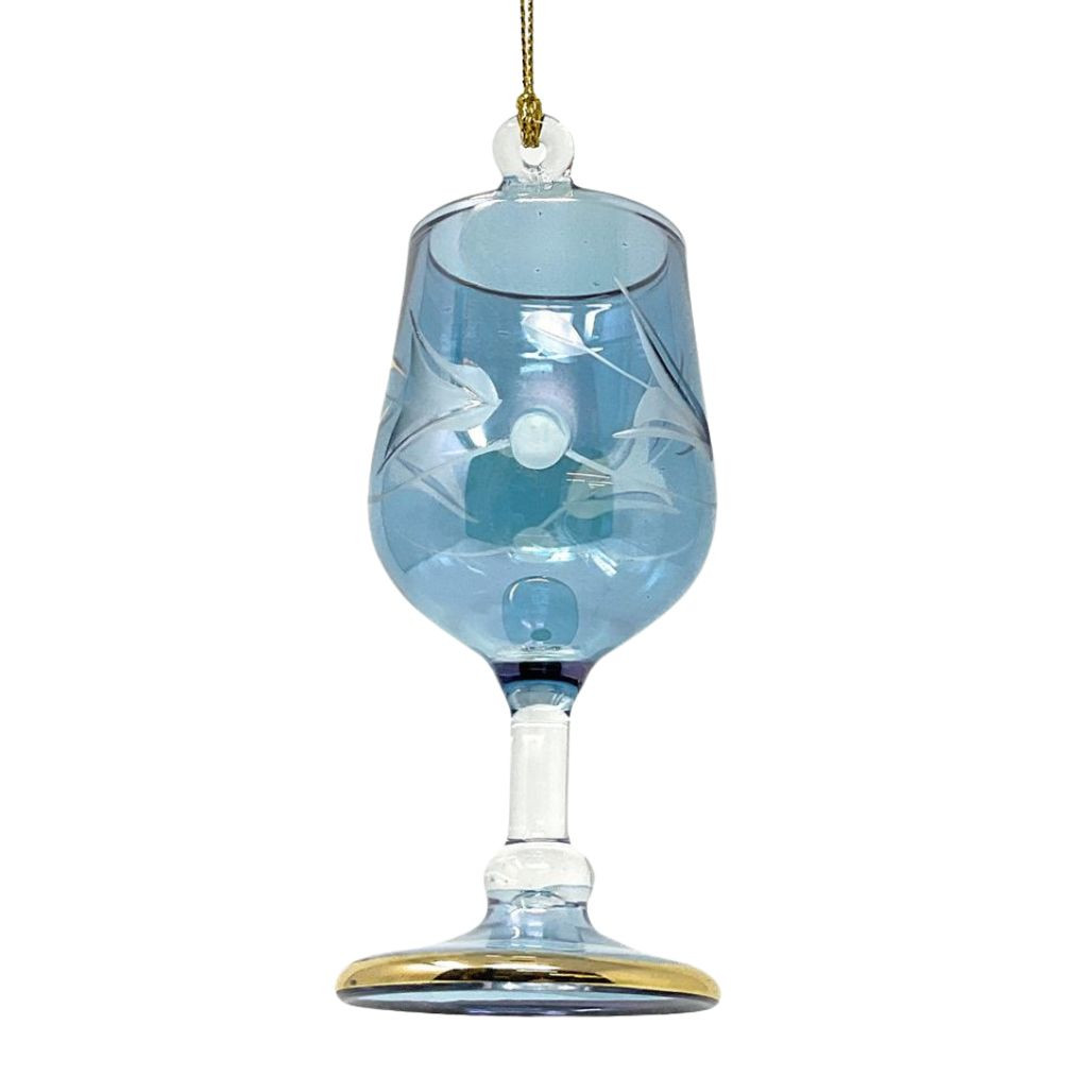 Blue Wine Glass Ornament