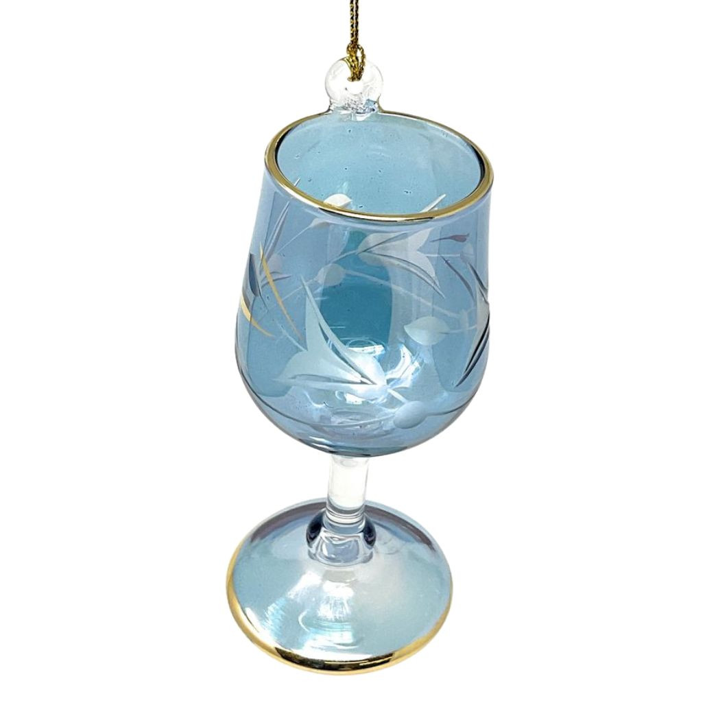 Blue Wine Glass Ornament