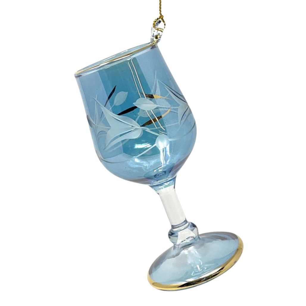 Blue Wine Glass Ornament