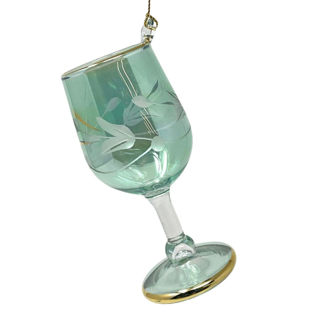 Green Wine Glass Ornament