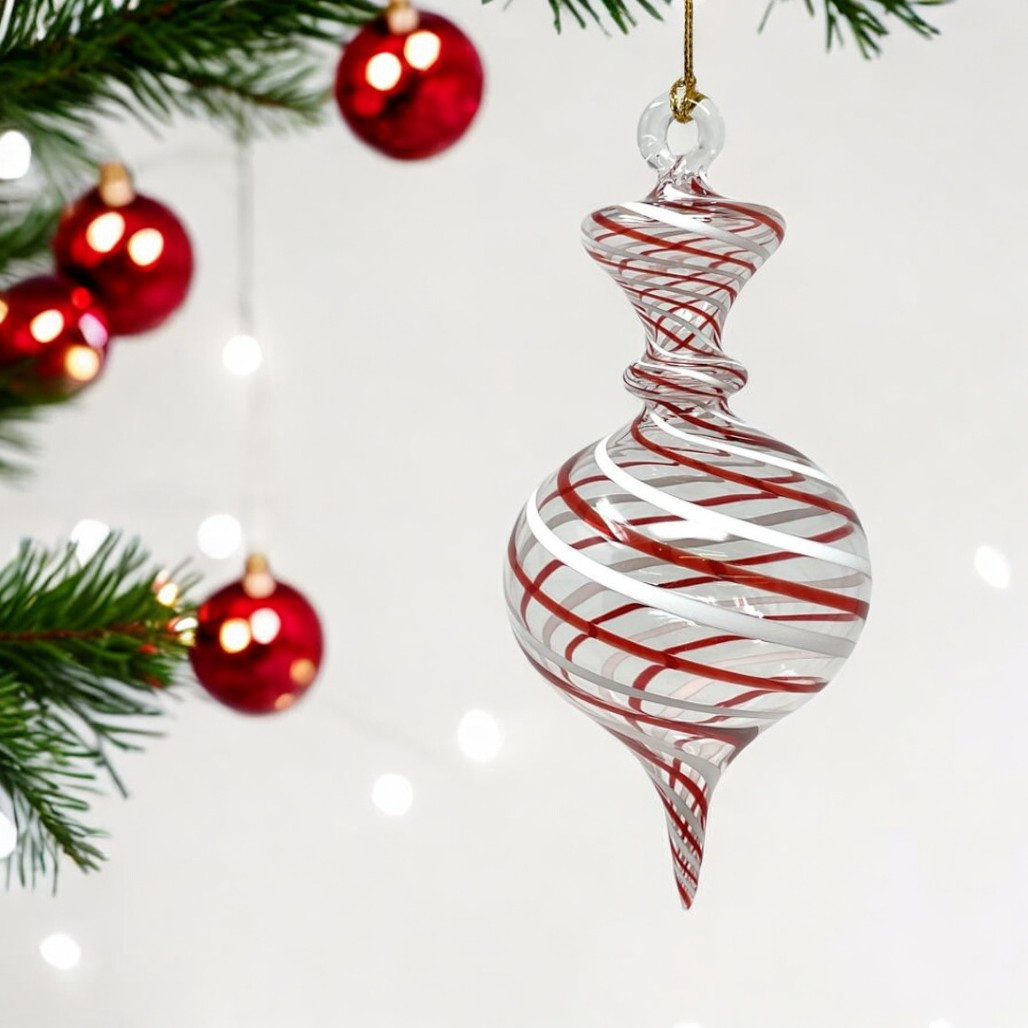 Red and White Crown Ornament