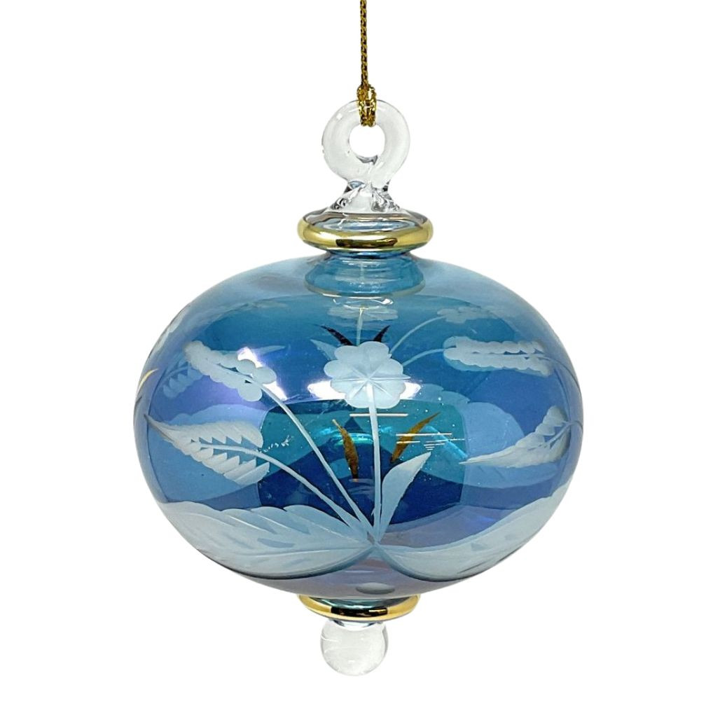 Blue Frost Sphere Ornament