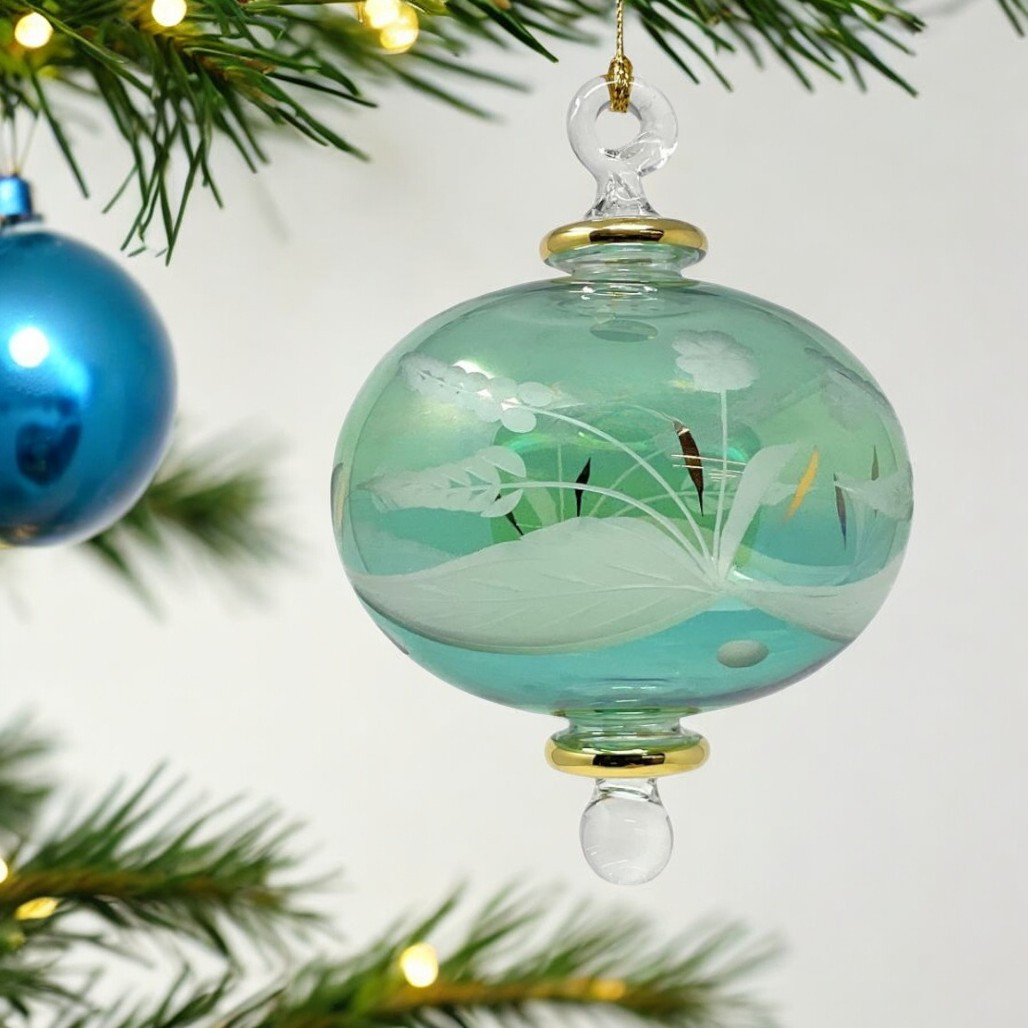 Green Frost Sphere Ornament