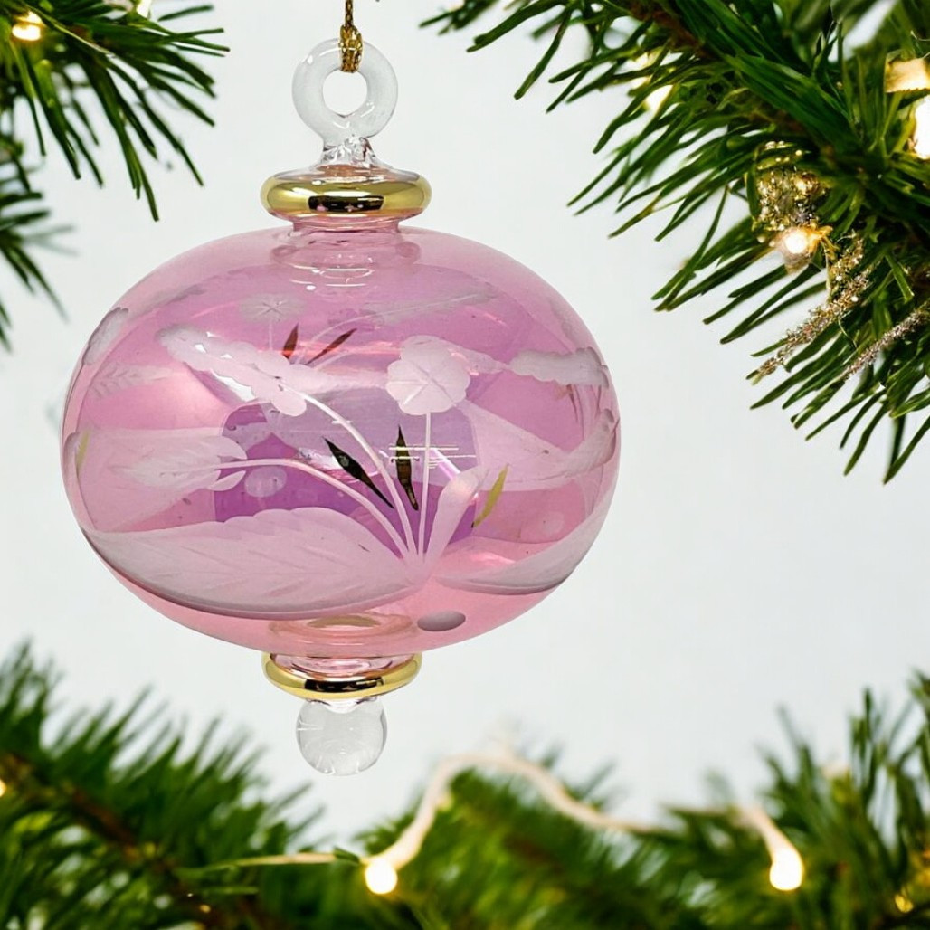 Pink Frost Sphere Ornament