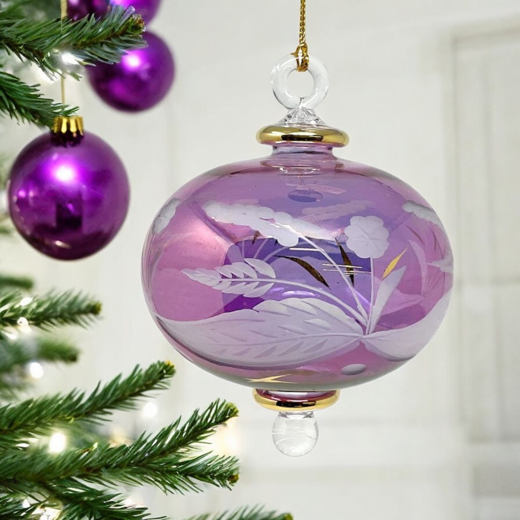 Purple Frost Sphere Ornament
