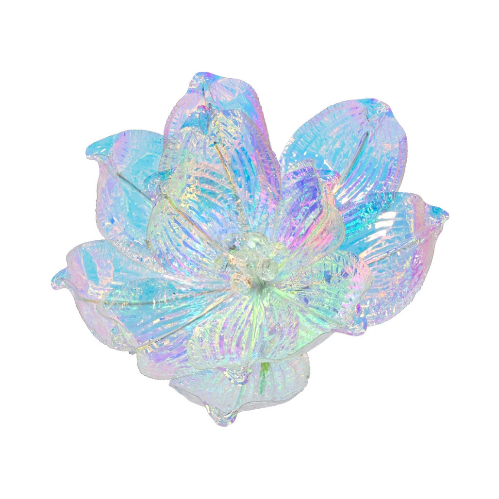Blue Iridescent Magnolia Clip