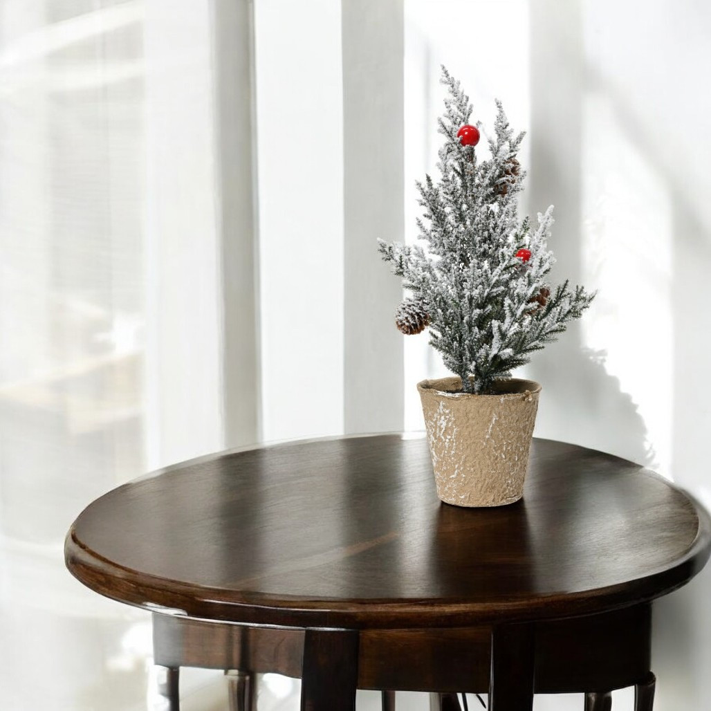 Mini Decorated Potted Frosted Tree