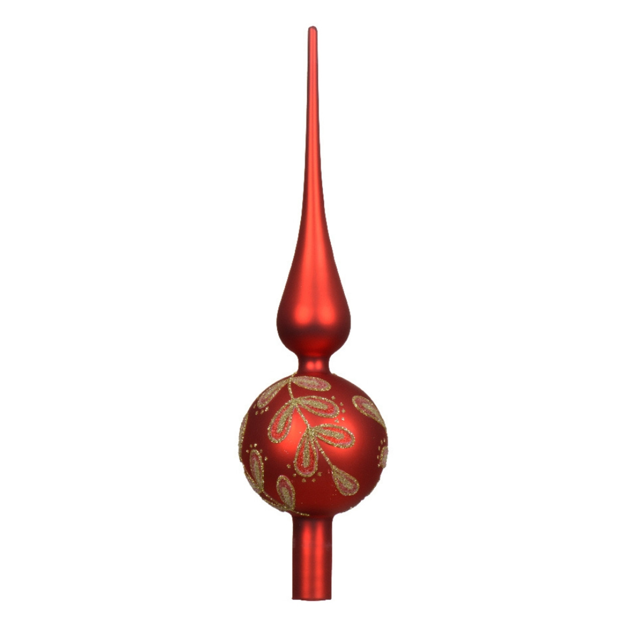 Red Glass Finial Tree Topper