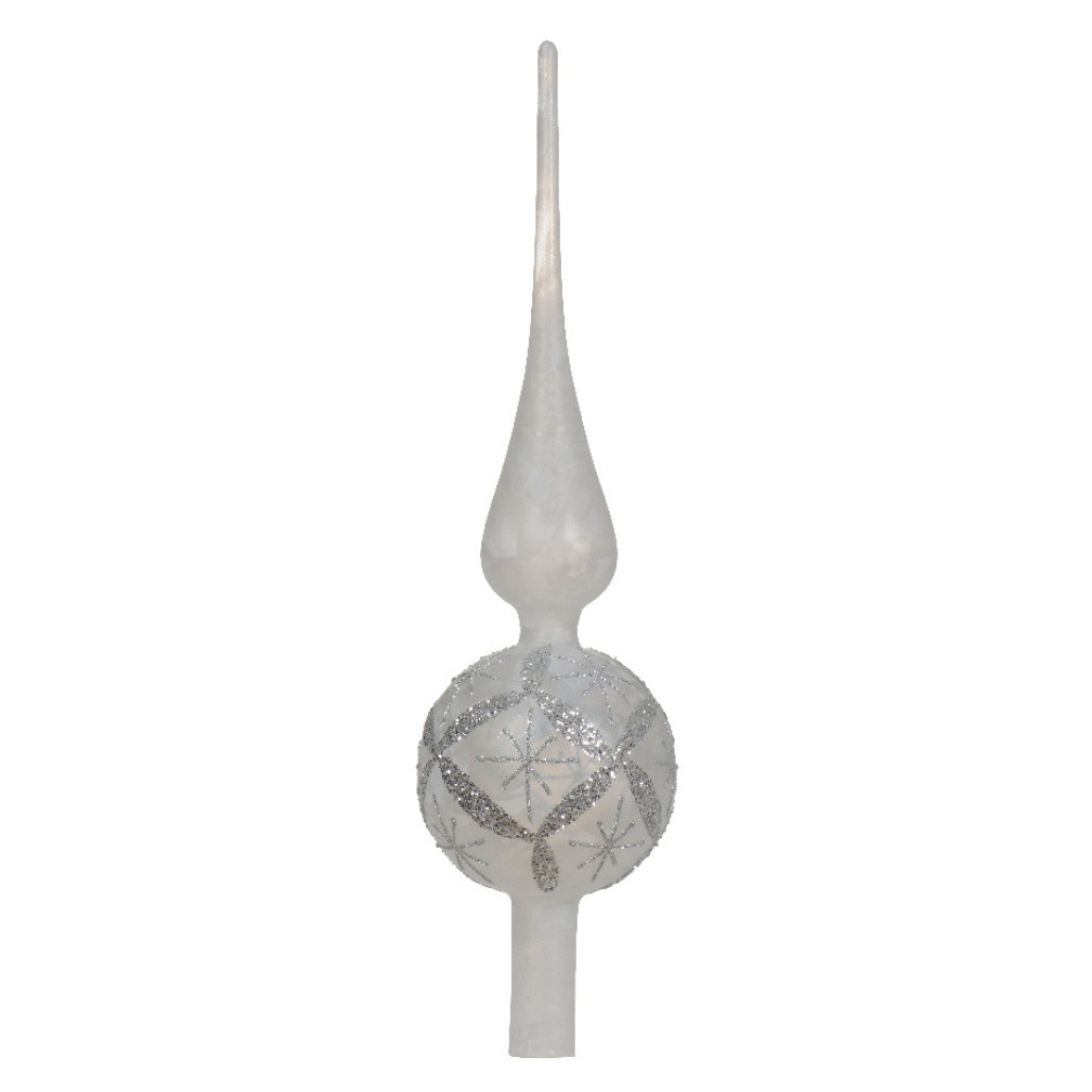 Frosted Glass Finial Tree Topper