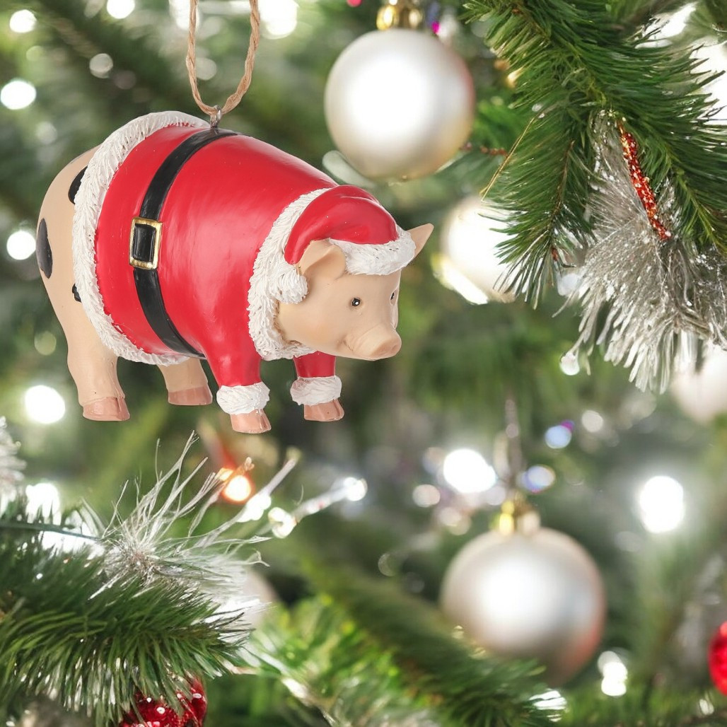 Santa Pig Ornament