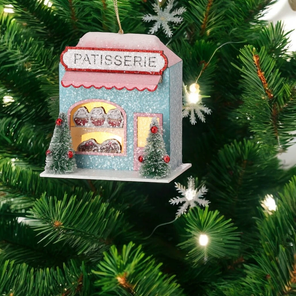 LED Cardboard Blue Bakery Ornament