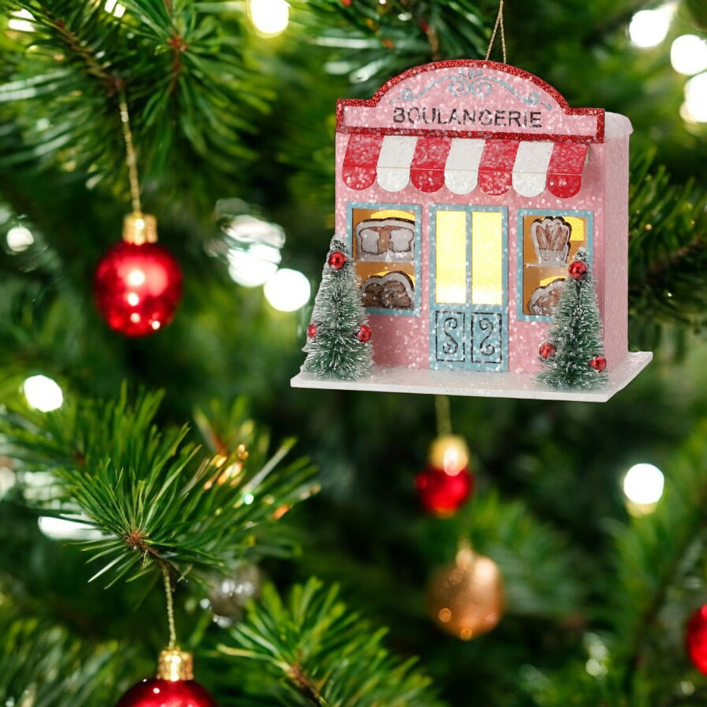 LED Cardboard Pink Bakery Ornament