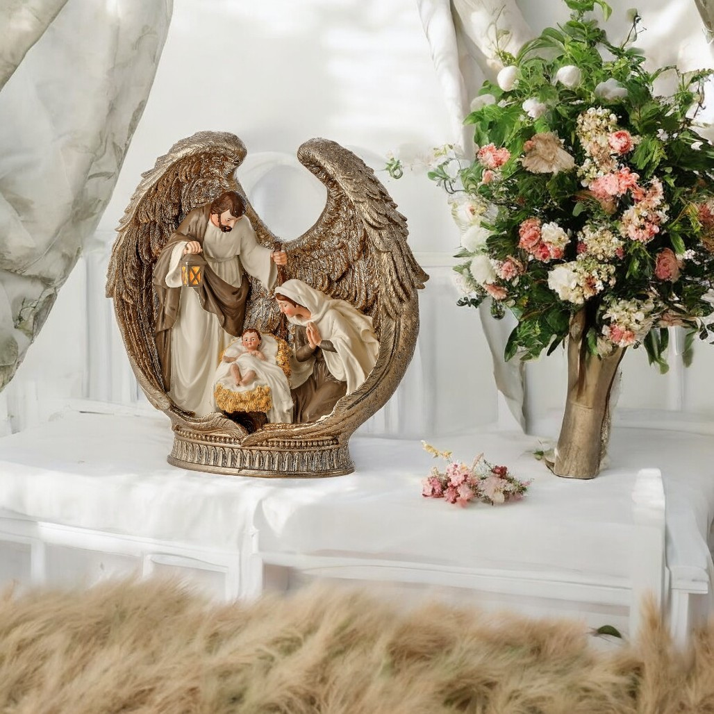Holy Family in Angel Wings Figurine