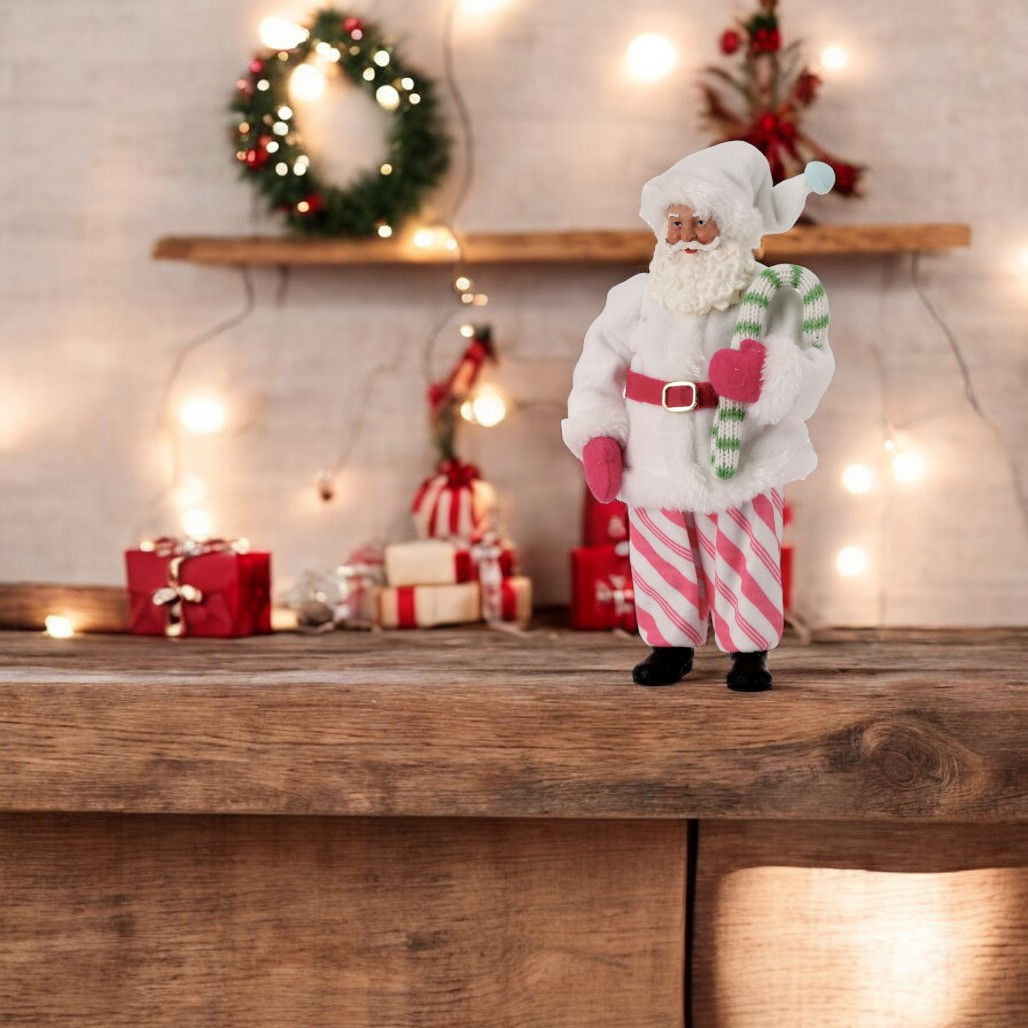Soo Sweet Small Santa Holding Candy Cane Figurine