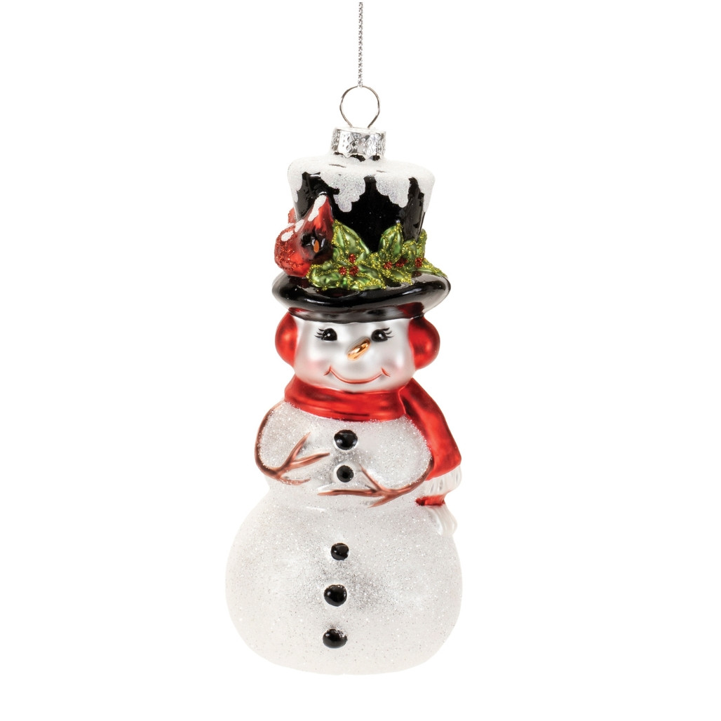 Glass Snowman Ornament