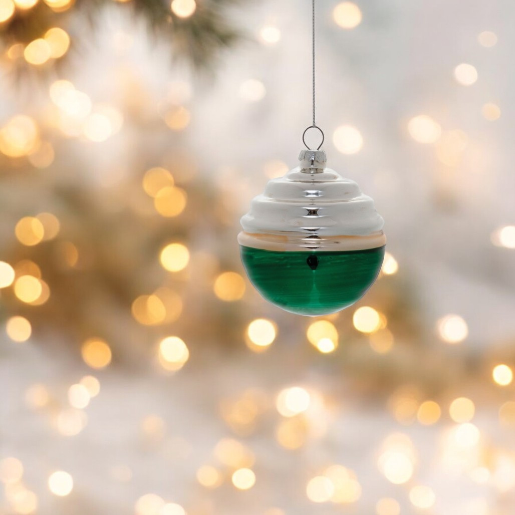White and Green Ball Ornament